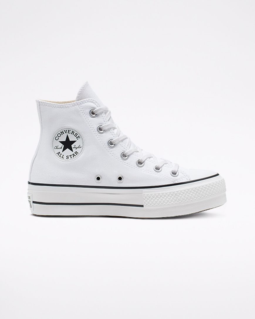 Women\'s Converse Chuck Taylor All Star Lift Canvas High Top Platform Shoes White / Black / White | AU 53C91V